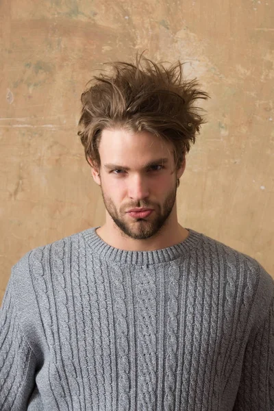 Handsome man with stylish haircut and beard — Stock Photo, Image