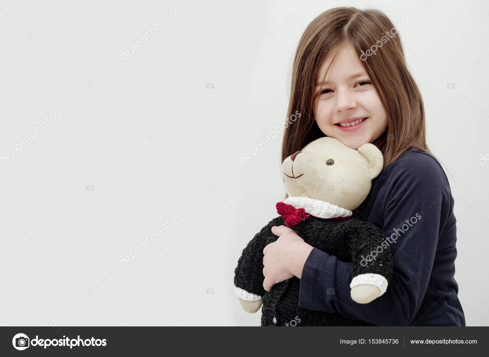 cute girl with teddy