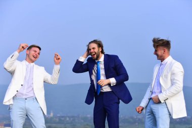 iş moda, beyaz ve mavi kıyafetiyle, mutlu insanlar pazarlama