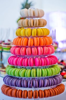 Macaron kek çok düzeyli stand