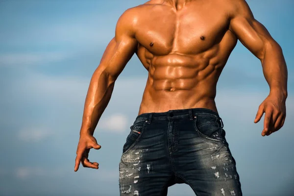 Body of muscular torso of athlete man — Stock Photo, Image