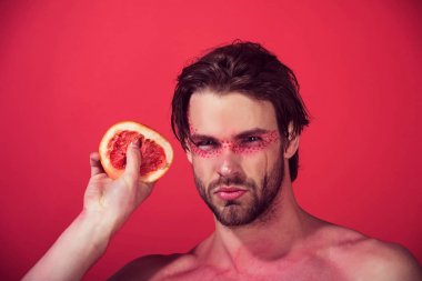 el çökme ile yaratıcı moda makyaj, greyfurt vitamini