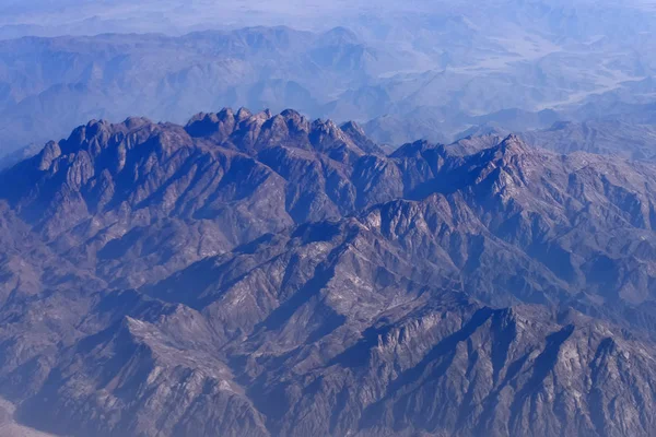 Beautiful mountains landscape view from airplane flight — Stock Photo, Image