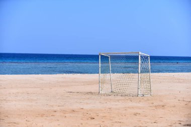 Futbol oynamak için plajda Goalpost