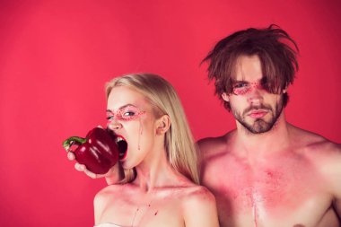 kadın ve erkek makyaj lokma tatlı biber ile