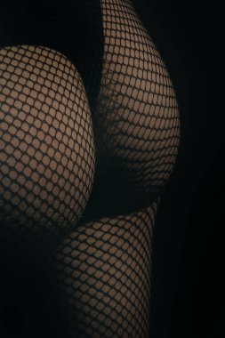 Siyah File külotlu çorap tayt ve külot giyen serseri