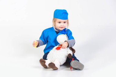 oyuncak hayvan ile tek tip oyun doktor çocukta veteriner