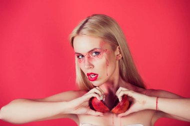 yaratıcı moda makyaj tutun nar, kızla vitamini