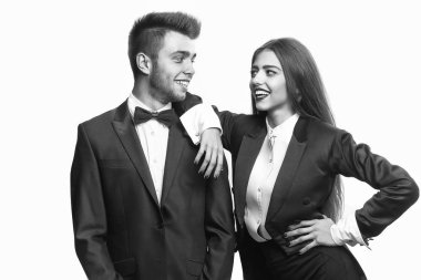 iki beyaz izole ceket içinde