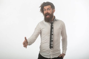 Adam el sıkışma için elini tut.