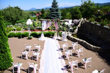 düğün töreni dekorasyon güneşli yaz açık