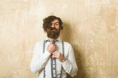 Adam ya da işadamı dokulu duvar.