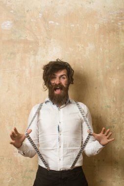 Adam ya da işadamı dokulu duvar.