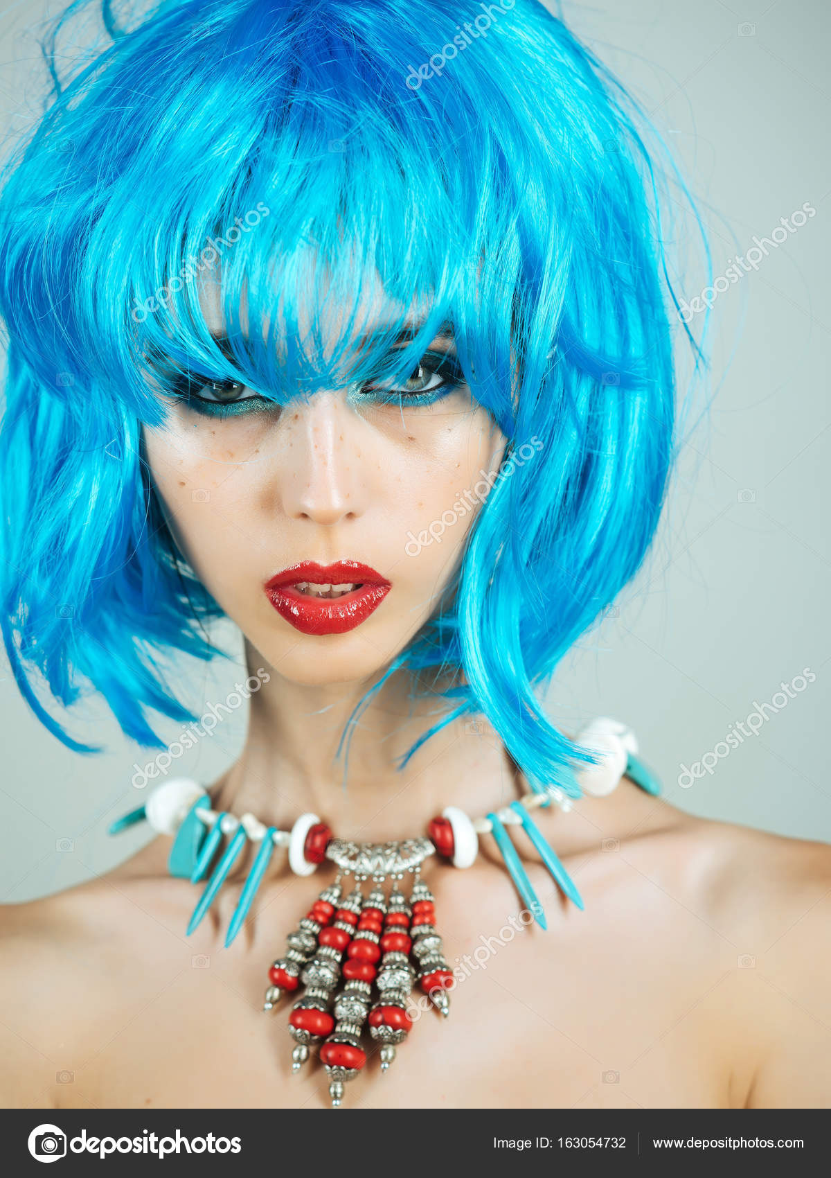 Blue wig cheap salon