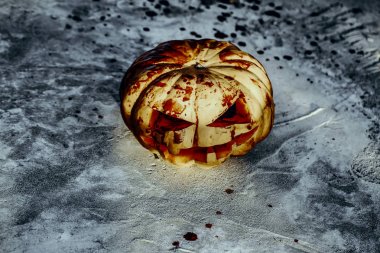 Halloween jack o fener Grunge arka plan üzerinde kanama