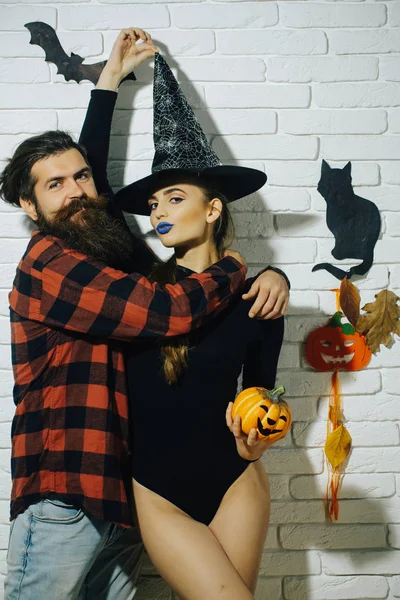 Halloween verliefde paar — Stockfoto