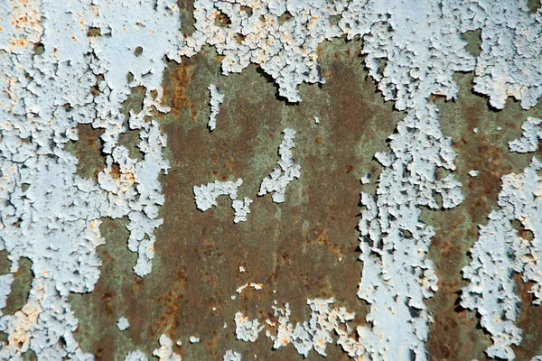 Plate surface with rusty metal texture and grey paint cracking — Stock Photo, Image