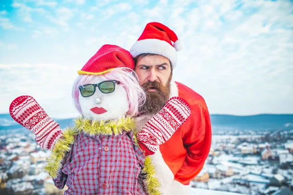Santa man met bang gezicht — Stockfoto