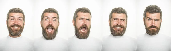 Emotion eines bärtigen Mannes — Stockfoto