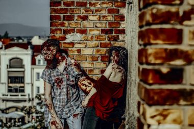 Cadılar Bayramı adam ya da savaş asker yaralar ile