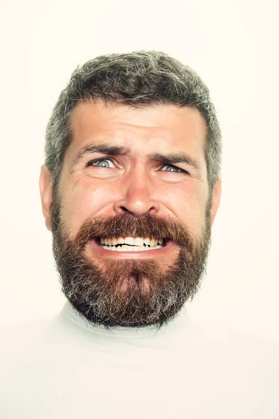 Homem com barba longa e bigode . — Fotografia de Stock