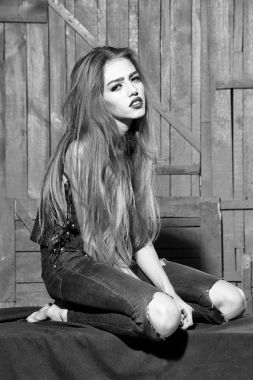 şehvetli genç kadın