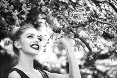 Ağaç bahar çekici kadın