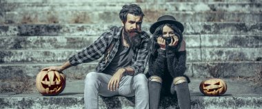 Cadılar Bayramı Balkabağı adamla sakallı