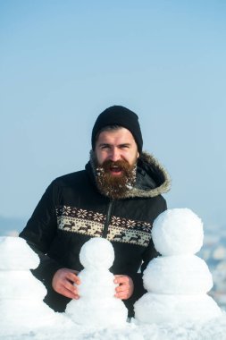 Noel Baba hipster ceket ve kardan adam.