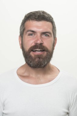 Adam ya da sakallı adam beyaz arka plan üzerinde izole.