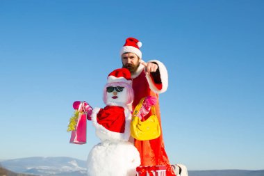 Parmak el işaret ile Noel Baba adam