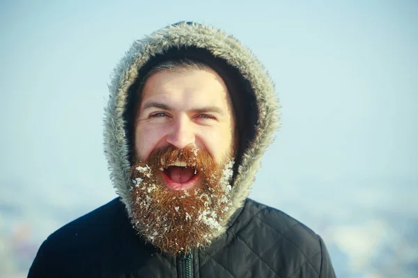 Boże Narodzenie człowiek z długą brodą. — Zdjęcie stockowe