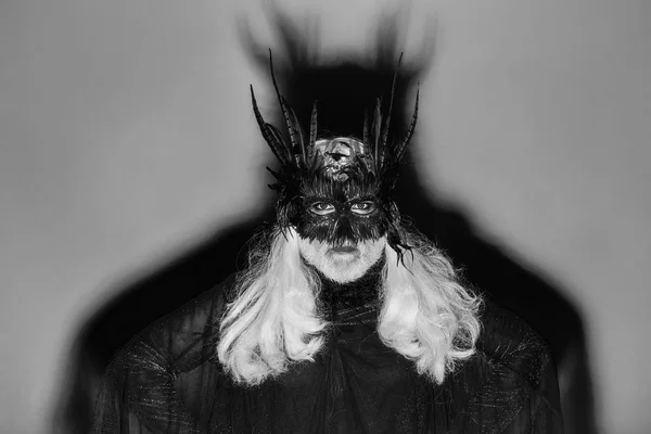 Evil wizard in mask — Stock Photo, Image