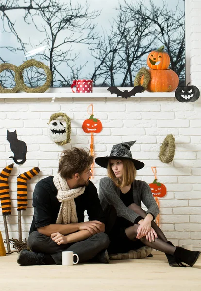 Halloween pár a szerelem — Stock Fotó