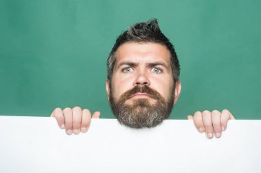 Adam ya da yeşil zemin üzerine sakallı adam.