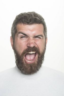 mutlu yüz üzerinde uzun sakallı