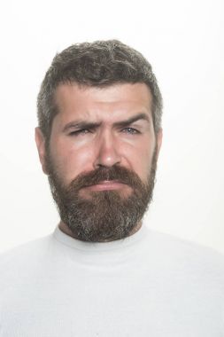 Hipster üzgün yüz ile.