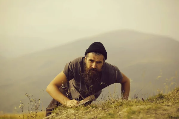 Lumberjack man hipster — Stockfoto