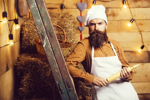 Handsome bearded chef cook — Stock Photo, Image
