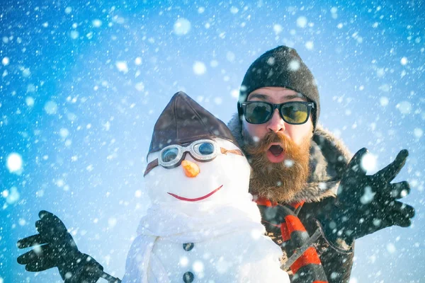 Snowman pilot, winter holiday celebration.