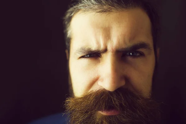 Bearded surprised man with mustache — Stock Photo, Image