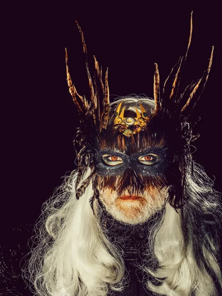 Male bearded face in mask — Stock Photo, Image