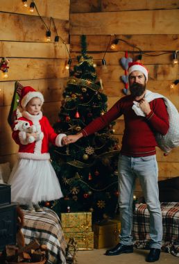 Yeni yıl küçük kız ve erkek, peri masalı.