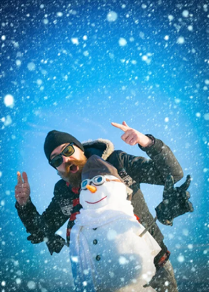Snowman pilot, winter holiday celebration.