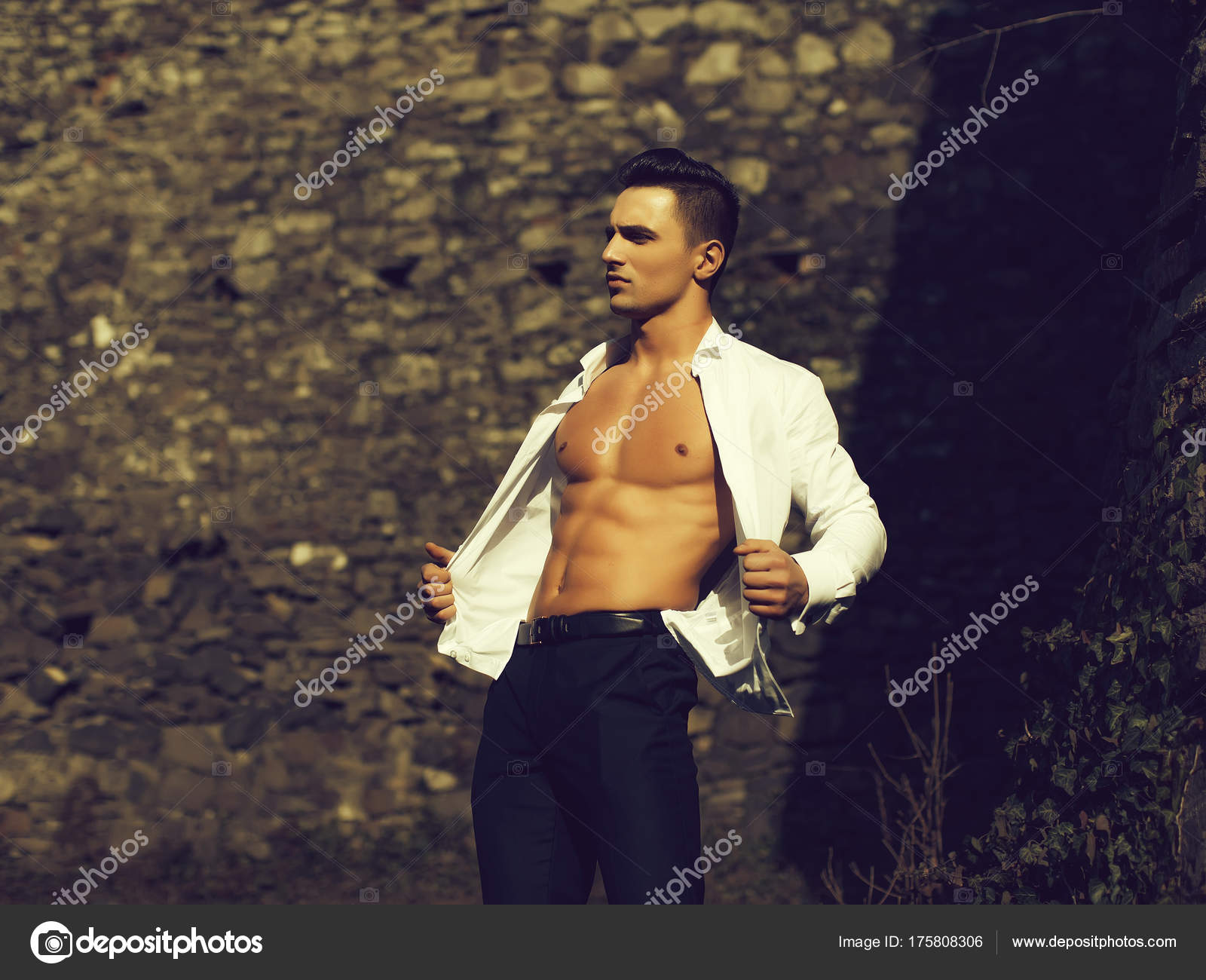 half open shirt
