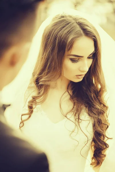 Sensual wedding couple — Stock Photo, Image