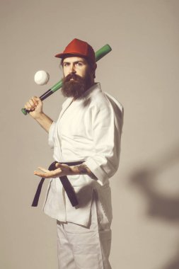 kimono, kapağı, yeşil beyzbol sopası, Top sakallı karate erkekte