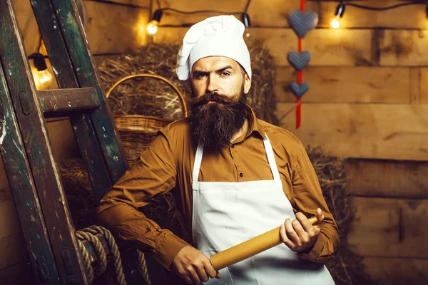 Handsome bearded chef cook — Stock Photo, Image