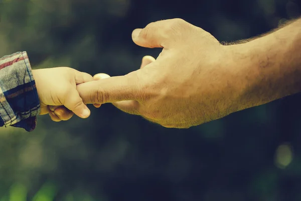 Manos de padre e hijo — Foto de Stock