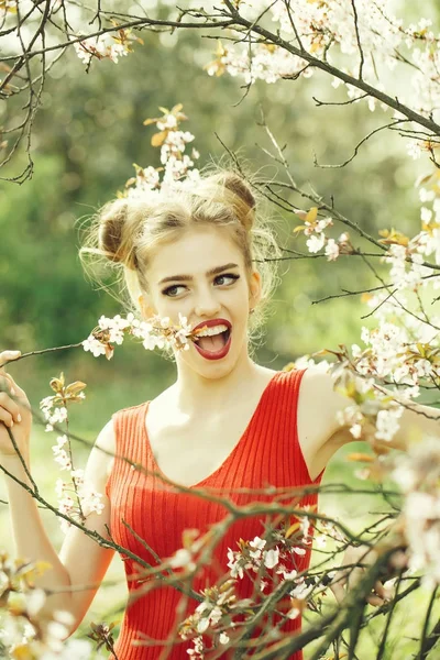 Bella ragazza in fiore — Foto Stock